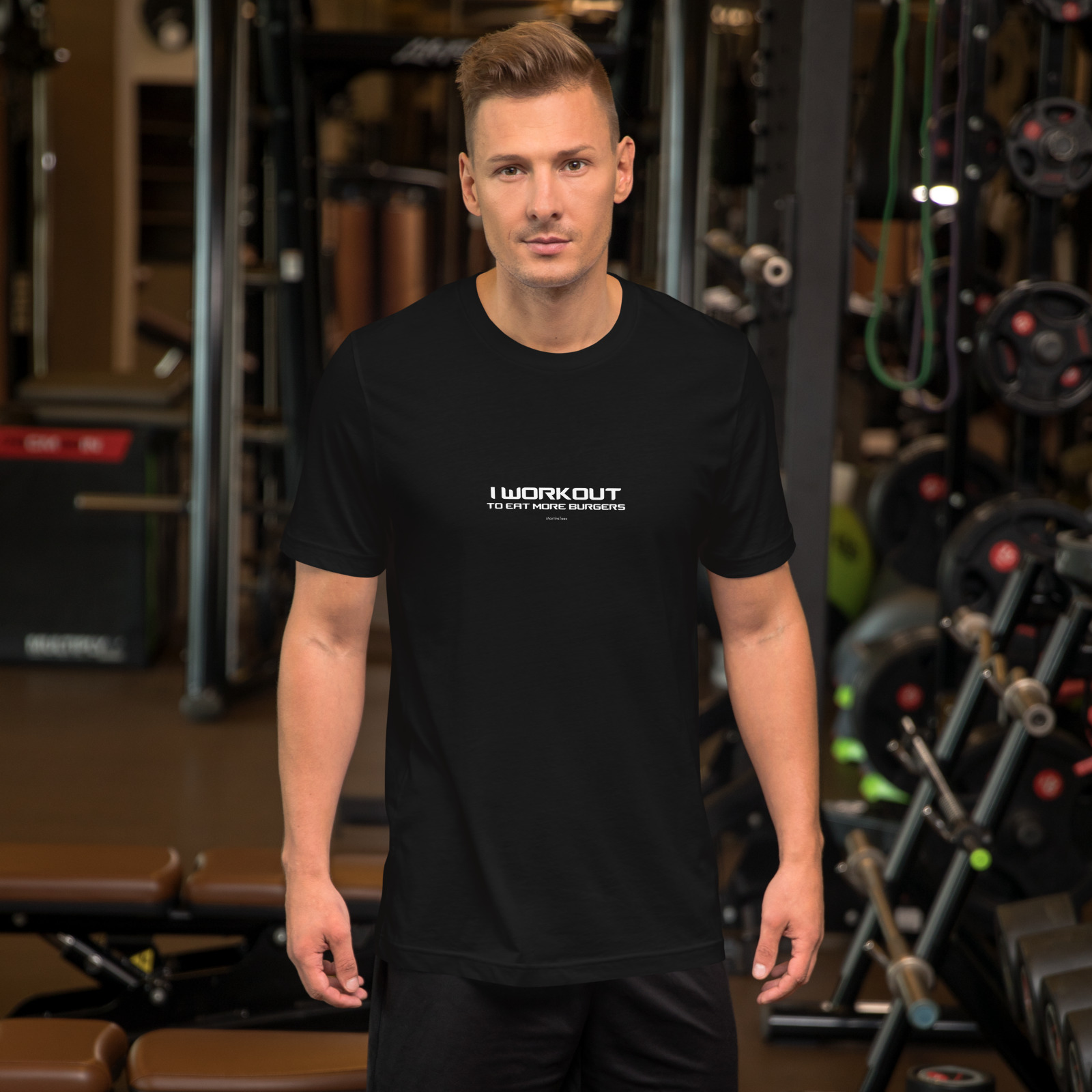 T-shirt: I WORKOUT - TO EAT MORE BURGERS